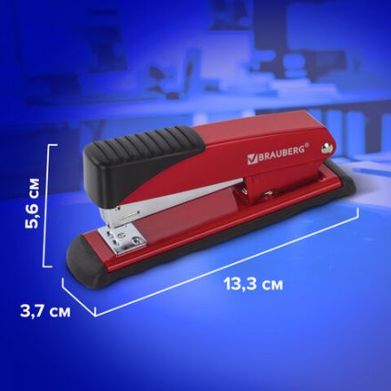 Степлер №24/6, 26/6 металлический BRAUBERG "Office", до 30 листов, красный, 228613 Степлер №24/6, 26/6 металлический BRAUBERG "Office", до 30 листов, красный, 228613