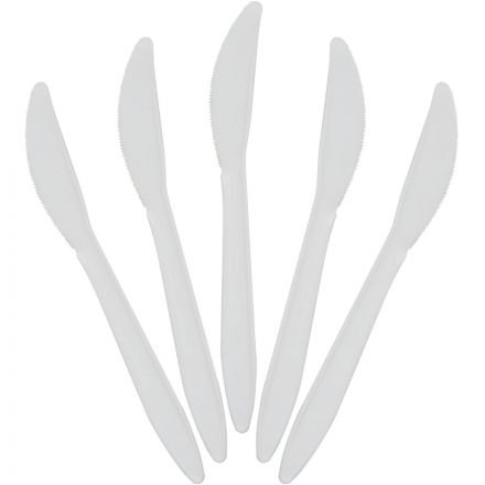 Нож одноразовый 163 мм, бел.,кукурузный крахмал, 50 шт/уп GREEN MYSTERY