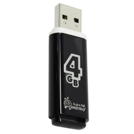 Флеш-диск 4 GB, SMARTBUY Glossy, USB 2.0, черный, SB4GBGS-K Флеш-диск 4 GB, SMARTBUY Glossy, USB 2.0, черный, SB4GBGS-K