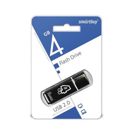 Флеш-диск 4 GB, SMARTBUY Glossy, USB 2.0, черный, SB4GBGS-K Флеш-диск 4 GB, SMARTBUY Glossy, USB 2.0, черный, SB4GBGS-K