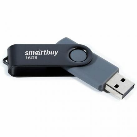 Флеш-диск 16 GB SMARTBUY Twist USB 2.0, черный, SB016GB2TWK Флеш-диск 16 GB SMARTBUY Twist USB 2.0, черный, SB016GB2TWK