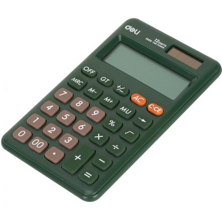 Калькулятор настольн.КОМПАКТ. Deli EM120,12р, дв. питание, 118x70мм,зеленый Калькулятор настольн.КОМПАКТ. Deli EM120,12р, дв. питание, 118x70мм,зеленый