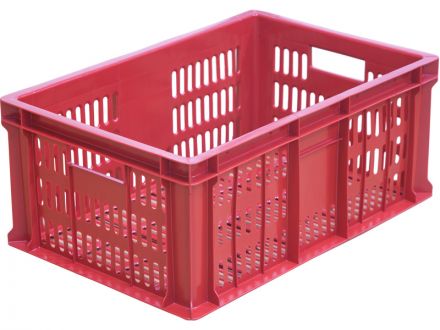 Ящик 600х400х250 с перфорацией  красный