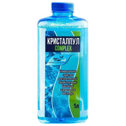 Комплексное средство для очистки воды в бассейнах, 1 л, КРИСТАЛПУЛ COMPLEX 4 в 1, концентрат, KPCX1S Комплексное средство для очистки воды в бассейнах, 1 л, КРИСТАЛПУЛ COMPLEX 4 в 1, концентрат, KPCX1S