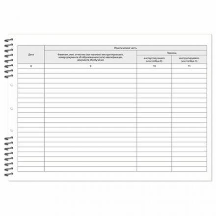 Журнал регистрации инструктажа по пожарной безопасности, 50 л., картон, на гребне, А4 (204х290 мм), 18с1-50