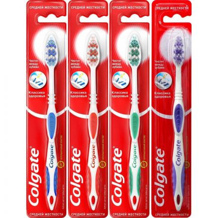 Зубная щетка Colgate Классика Здоровья средней жесткости Зубная щетка Colgate Классика Здоровья средней жесткости