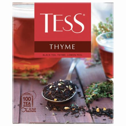 Чай TESS "Thyme" черный с чабрецом и цедрой лимона, 100 пакетиков в конвертах по 2 г, 1185-09