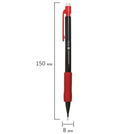 Карандаш механический 0,5 мм, STAFF "College" MP-422, ластик, резиновый грип, корпус черный, детали ассорти, 181422 Карандаш механический 0,5 мм, STAFF "College" MP-422, ластик, резиновый грип, корпус черный, детали ассорти, 181422