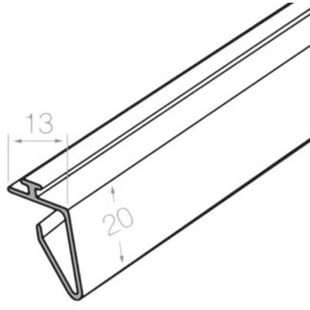 Разделитель пластиковый 10 мм x 1 м Т-профиль белый (10 штук в паковке, полочный)