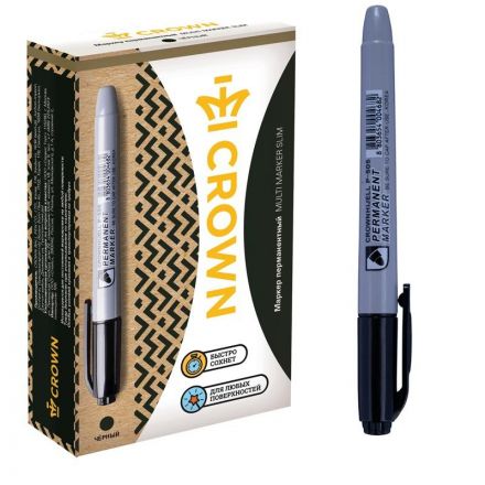 Маркер перманентный Crown Multi Marker Slim 2 мм черный Маркер перманентный Crown Multi Marker Slim 2 мм черный