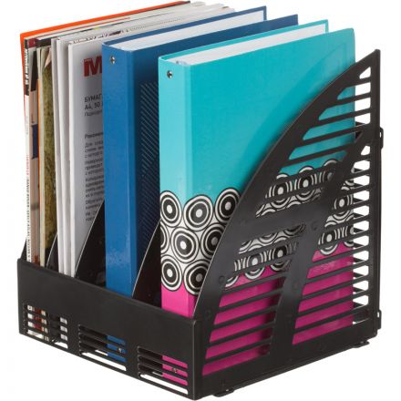 Вертикальный накопитель Attache пластиковый черный ширина 240 мм 4 отделения Вертикальный накопитель Attache пластиковый черный ширина 240 мм 4 отделения