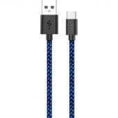 Кабель USB PERO DC-04 Type-C, 3А, 1м, Blue-black (Fast Charge)