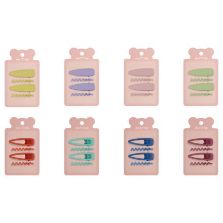 Заколки для волос MESHU, прищепка и невидимка, ассорти, 4шт.,4/5см, европодвес