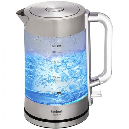 Чайник электрический Timberk T-EK27G04, стекло, 2200Вт, 2л, белый Чайник электрический Timberk T-EK27G04, стекло, 2200Вт, 2л, белый
