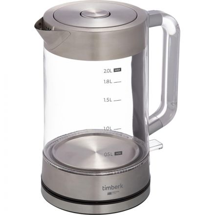 Чайник электрический Timberk T-EK27G04, стекло, 2200Вт, 2л, белый Чайник электрический Timberk T-EK27G04, стекло, 2200Вт, 2л, белый