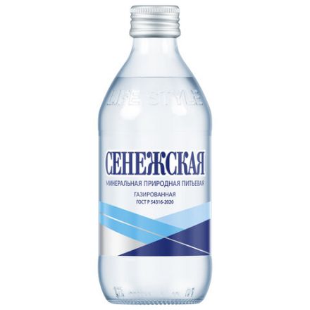 Вода газированная минеральная СЕНЕЖСКАЯ ГОСТ 0,33 л, стеклянная бутылка, 4600286110781