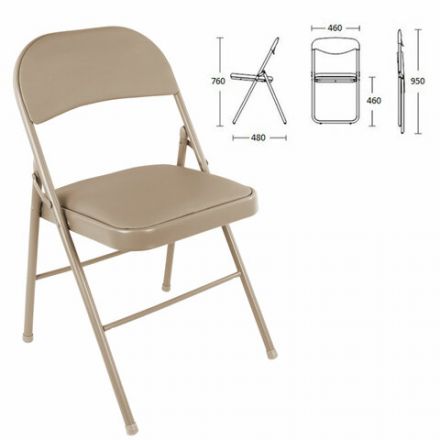 Стул складной BRABIX "Golf Plus CF-003 Комфорт", бежевый каркас, кожзам бежевый, 531567 Стул складной BRABIX "Golf Plus CF-003 Комфорт", бежевый каркас, кожзам бежевый, 531567