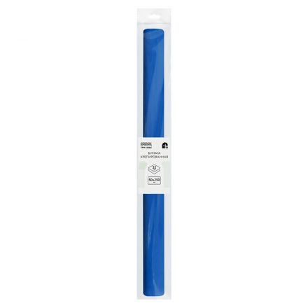 Бумага крепированная ТРИ СОВЫ, 50*250см, 32г/м2, синяя, в рулоне, пакет с европодвесом