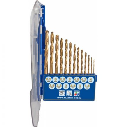Набор сверл по металлу ПРАКТИКА Профи 13 шт 1,5-6,5 + 3,2, 4,2 мм 640-285 Набор сверл по металлу ПРАКТИКА Профи 13 шт 1,5-6,5 + 3,2, 4,2 мм 640-285