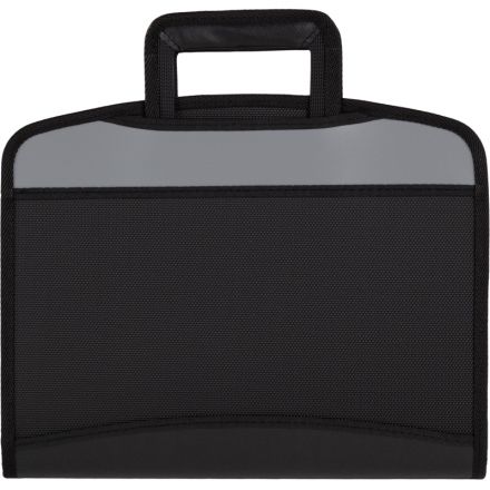 Папка-портфель Attache пластиковая А4+ черная/серая (275x350 мм, 5 отделений, выдвижные ручки)