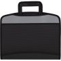 Папка-портфель Attache пластиковая А4+ черная/серая (275x350 мм, 5 отделений, выдвижные ручки)