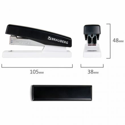 Степлер №24/6, 26/6 BRAUBERG "STYLE", до 25 листов, черный, 272747 Степлер №24/6, 26/6 BRAUBERG "STYLE", до 25 листов, черный, 272747