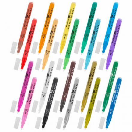 Маркеры акриловые для рисования и хобби 20 ярких цветов, линия 0,7-1 мм, BRAUBERG ART CLASSIC, 152522 Маркеры акриловые для рисования и хобби 20 ярких цветов, линия 0,7-1 мм, BRAUBERG ART CLASSIC, 152522