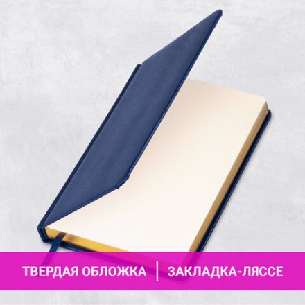 Ежедневник недатированный А5, 138х213 мм, BRAUBERG "Iguana" под кожу, 160 л., темно-синий, 125091 Ежедневник недатированный А5, 138х213 мм, BRAUBERG "Iguana" под кожу, 160 л., темно-синий, 125091