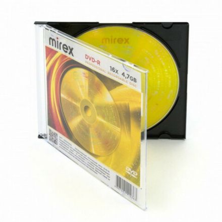 Диск DVD-R MIREX, 4,7 ГБ, 16x, Slim Case, 1 штука, UL130003A1S Диск DVD-R MIREX, 4,7 ГБ, 16x, Slim Case, 1 штука, UL130003A1S