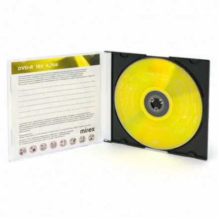 Диск DVD-R MIREX, 4,7 ГБ, 16x, Slim Case, 1 штука, UL130003A1S Диск DVD-R MIREX, 4,7 ГБ, 16x, Slim Case, 1 штука, UL130003A1S