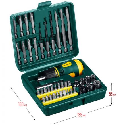 Отвертка KRAFTOOL реверсив, 43 предм (25556-H43)