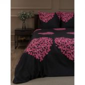 Постельное белье евро микрофибра Desire (нав. 70х70 2 шт), черный/красный
