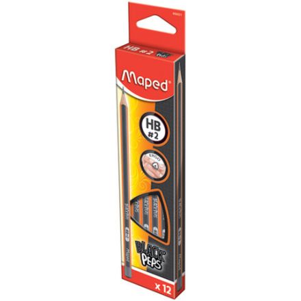 Набор карандашей чернографитных MAPED (Франция), 12 шт., "Black Pep's", НВ, трехгранные, без резинки, 850021 Набор карандашей чернографитных MAPED (Франция), 12 шт., "Black Pep's", НВ, трехгранные, без резинки, 850021