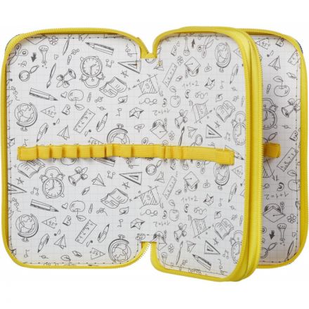 Пенал №1School Шустрики 2 отд, ламинат, софт тач, 190x110 мм, ПКК 11-6