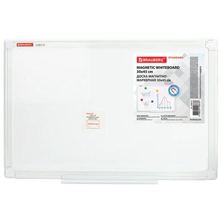Доска магнитно-маркерная 30х45 см, ПВХ-рамка, BRAUBERG "Standard", 238313 Доска магнитно-маркерная 30х45 см, ПВХ-рамка, BRAUBERG "Standard", 238313