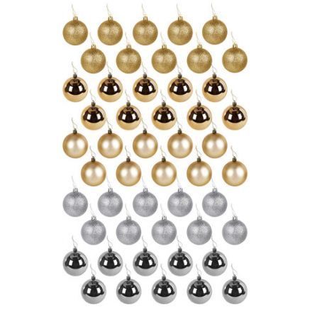 Шары елочные НАБОР 50 шт., 6 см, "Gold&Silver Spark", пластик, золото/серебро, ЗОЛОТАЯ СКАЗКА, 592452 Шары елочные НАБОР 50 шт., 6 см, "Gold&Silver Spark", пластик, золото/серебро, ЗОЛОТАЯ СКАЗКА, 592452