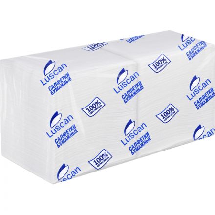 Салфетки бумажные Luscan PROFI PACK 1сл24х24 белые 400шт/уп
