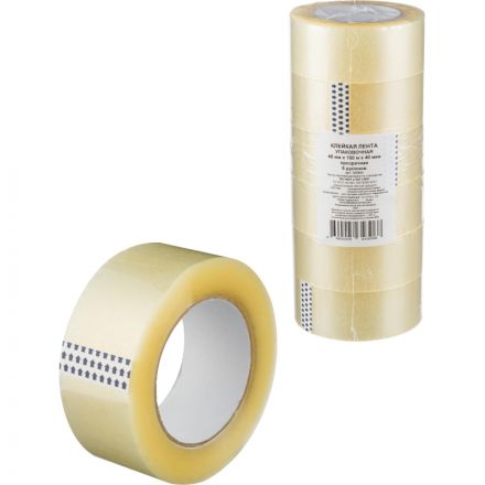 Клейкая лента упаковочная 48x150x40мкм (прозрачная), 6 шт./уп. Клейкая лента упаковочная 48x150x40мкм (прозрачная), 6 шт./уп.