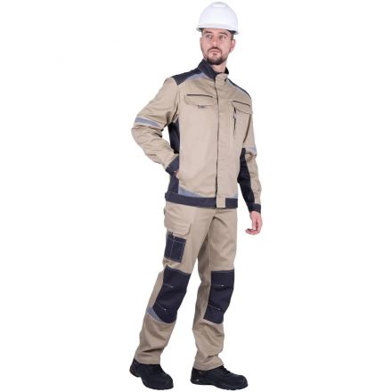 Куртка лет муж ТУРБО SAFETY (Кур402) беж/т-сер (96-100, 170-176)
