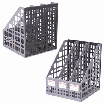Лоток вертикальный для бумаг BRAUBERG "MAXI Plus", 240 мм, 3 отделения, сетчатый, сборный, серый, 237014 Лоток вертикальный для бумаг BRAUBERG "MAXI Plus", 240 мм, 3 отделения, сетчатый, сборный, серый, 237014