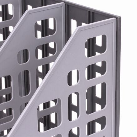 Лоток вертикальный для бумаг BRAUBERG "MAXI Plus", 240 мм, 3 отделения, сетчатый, сборный, серый, 237014 Лоток вертикальный для бумаг BRAUBERG "MAXI Plus", 240 мм, 3 отделения, сетчатый, сборный, серый, 237014