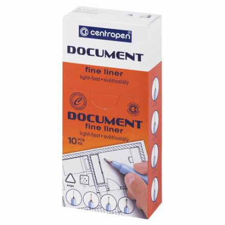 Ручка капиллярная (линер) ЧЕРНАЯ CENTROPEN "Document", трехгранная, линия 0,1 мм, 2631/0,1, 2 2631 0101 Ручка капиллярная (линер) ЧЕРНАЯ CENTROPEN "Document", трехгранная, линия 0,1 мм, 2631/0,1, 2 2631 0101