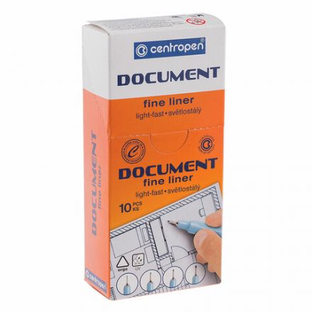 Ручка капиллярная (линер) ЧЕРНАЯ CENTROPEN "Document", трехгранная, линия 0,1 мм, 2631/0,1, 2 2631 0101 Ручка капиллярная (линер) ЧЕРНАЯ CENTROPEN "Document", трехгранная, линия 0,1 мм, 2631/0,1, 2 2631 0101