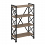 Loft Стеллаж на колесных опорах-4 полки VR.L-MST.K-4.8 Дуб аризона/Чёрный металл 800*400*1334
