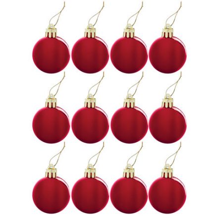 Шары ёлочные 12 шт., 4 см, "Solid Color", пластик, КРАСНЫЕ, глянец, ЗОЛОТАЯ СКАЗКА, 591123 Шары ёлочные 12 шт., 4 см, "Solid Color", пластик, КРАСНЫЕ, глянец, ЗОЛОТАЯ СКАЗКА, 591123