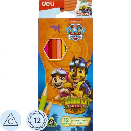 Карандаши цветные Deli Paw Patrol трехгран,заточен,12цв/наб,картон EC116-12 Карандаши цветные Deli Paw Patrol трехгран,заточен,12цв/наб,картон EC116-12