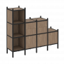 Loft Прямой стеллаж наборный VR.L-17 Дуб аризона/Чёрный металл 1278*446*1458