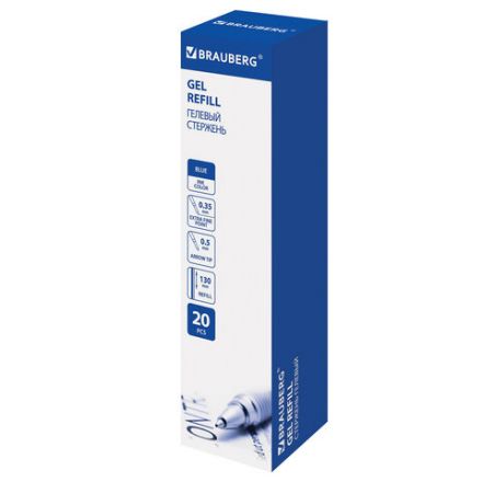 Стержень гелевый BRAUBERG 130 мм, СИНИЙ, узел 0,5 мм, линия письма 0,35 мм, 170166 Стержень гелевый BRAUBERG 130 мм, СИНИЙ, узел 0,5 мм, линия письма 0,35 мм, 170166