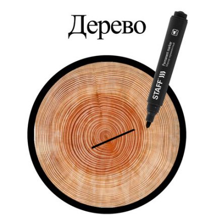 Маркер перманентный STAFF "Basic Budget PM-125", ЧЕРНЫЙ, круглый наконечник 3 мм, 152174 Маркер перманентный STAFF "Basic Budget PM-125", ЧЕРНЫЙ, круглый наконечник 3 мм, 152174