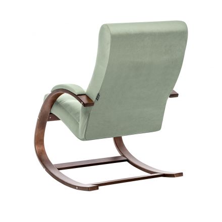 Кресло-качалка Leset Милано, Орех текстура, V14 бирюзовый, Ткань Велюр